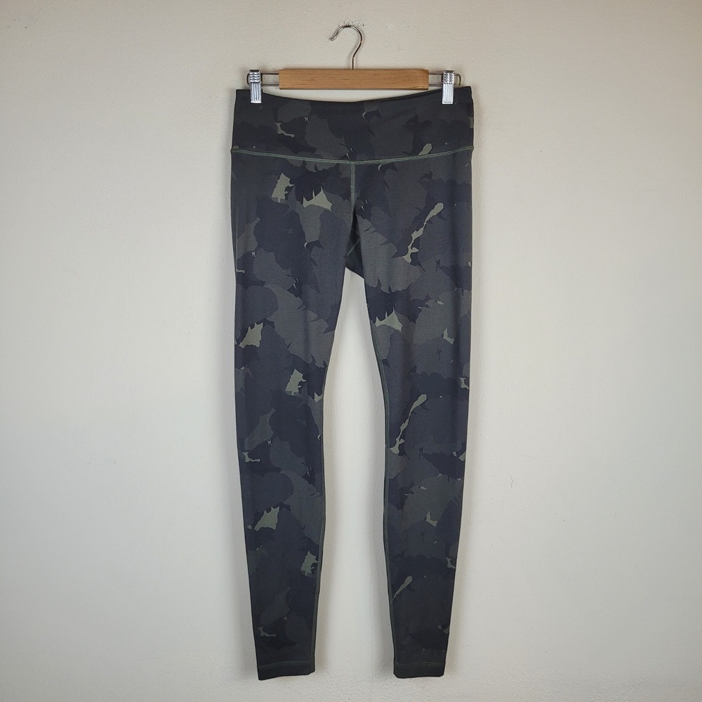 Lululemon Leggings 8 Green Camo Wunder Under High Rise Full Length Yoga Pants
